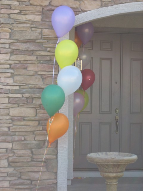 Balloons at a neighbor's house.