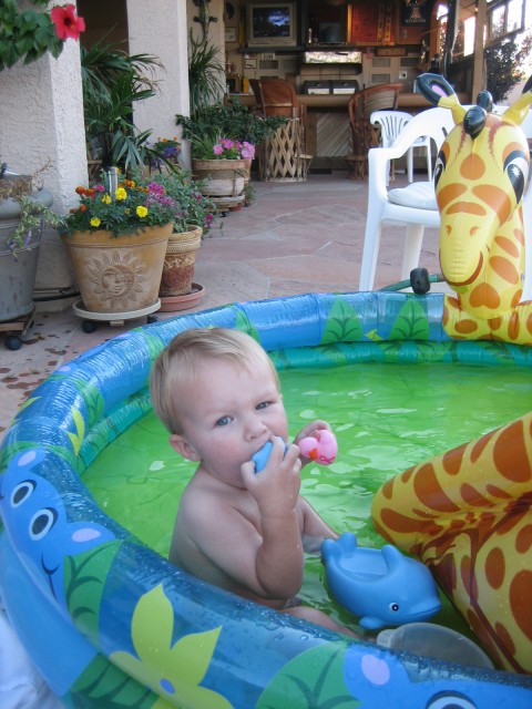 Swimming at Gramma Tucson's House