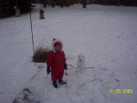 Our first snowman!  It was little!