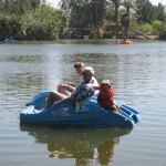 Dave, Mark, and Camden on a paddle boat.