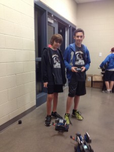 Cam and his partner at Robotics